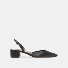 CAREL HEELS ONYX SATIN