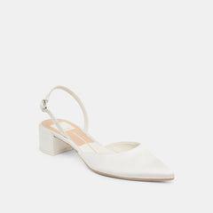 CAREL HEELS TRUE WHITE SATIN - re:vita