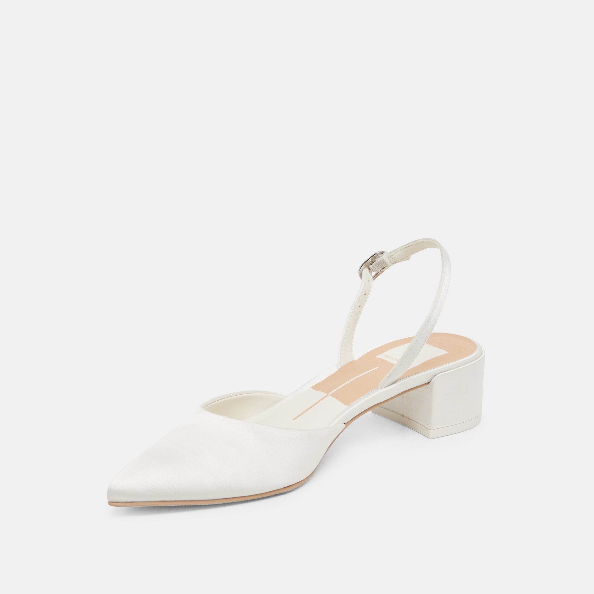 CAREL HEELS TRUE WHITE SATIN - re:vita