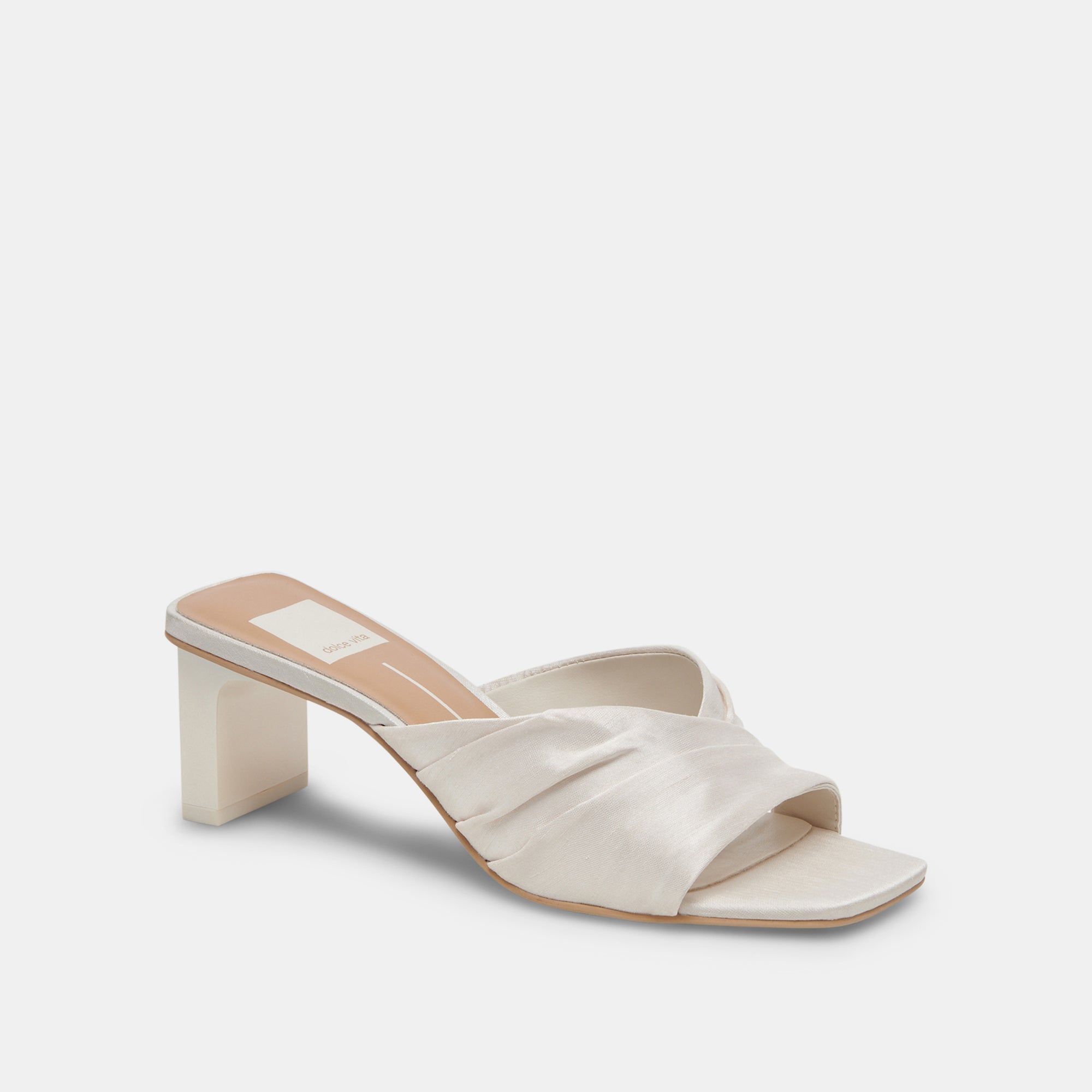 CARLAN HEELS OFF WHITE SILK