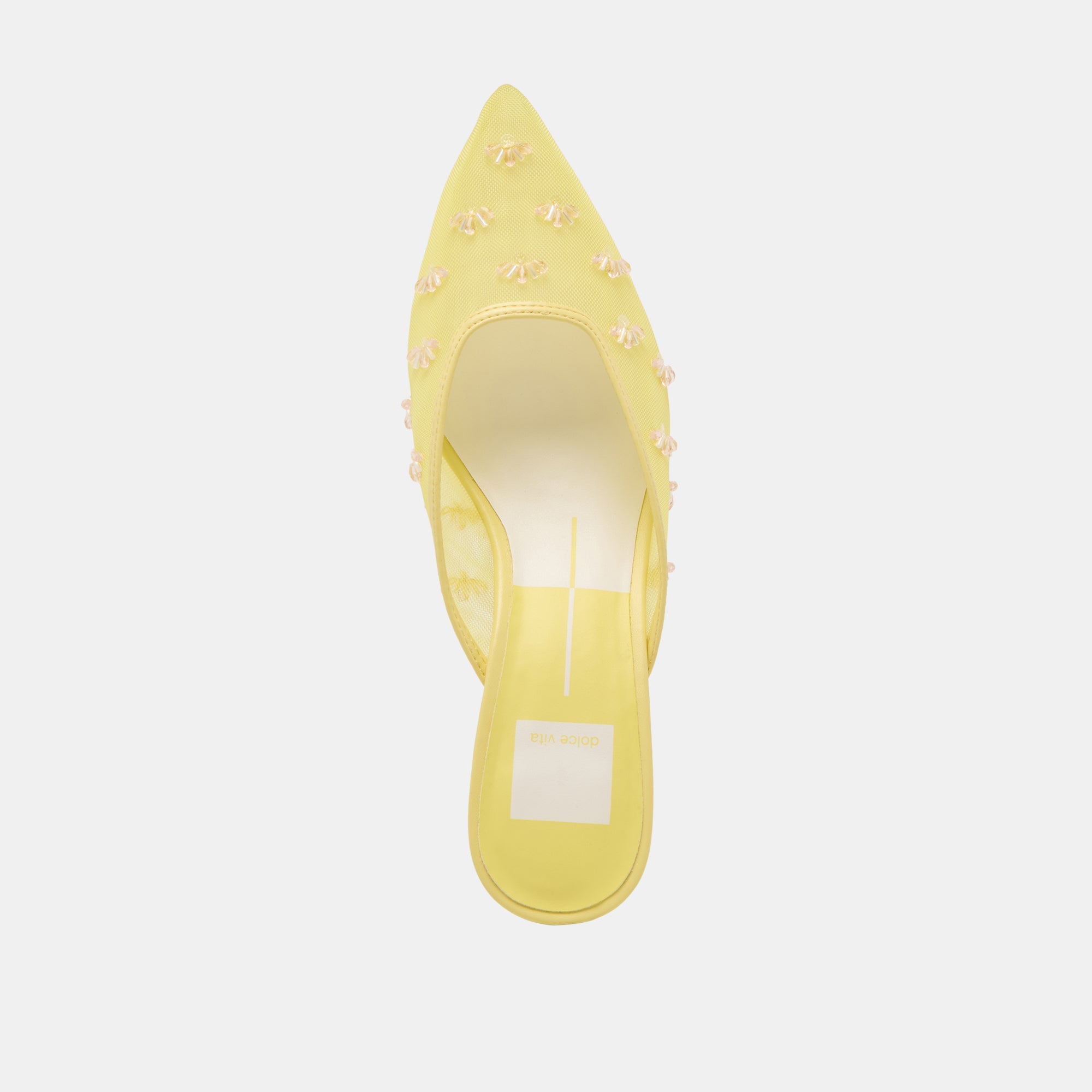 CLARA WIDE HEELS LEMON MESH