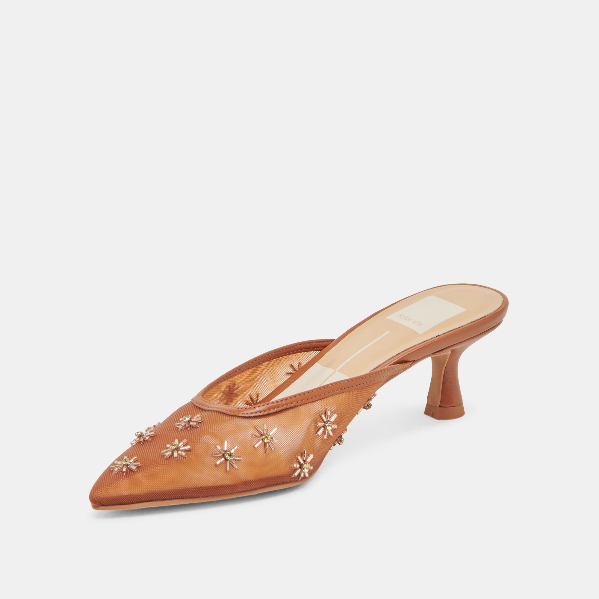 CLARA WIDE HEELS SADDLE MESH