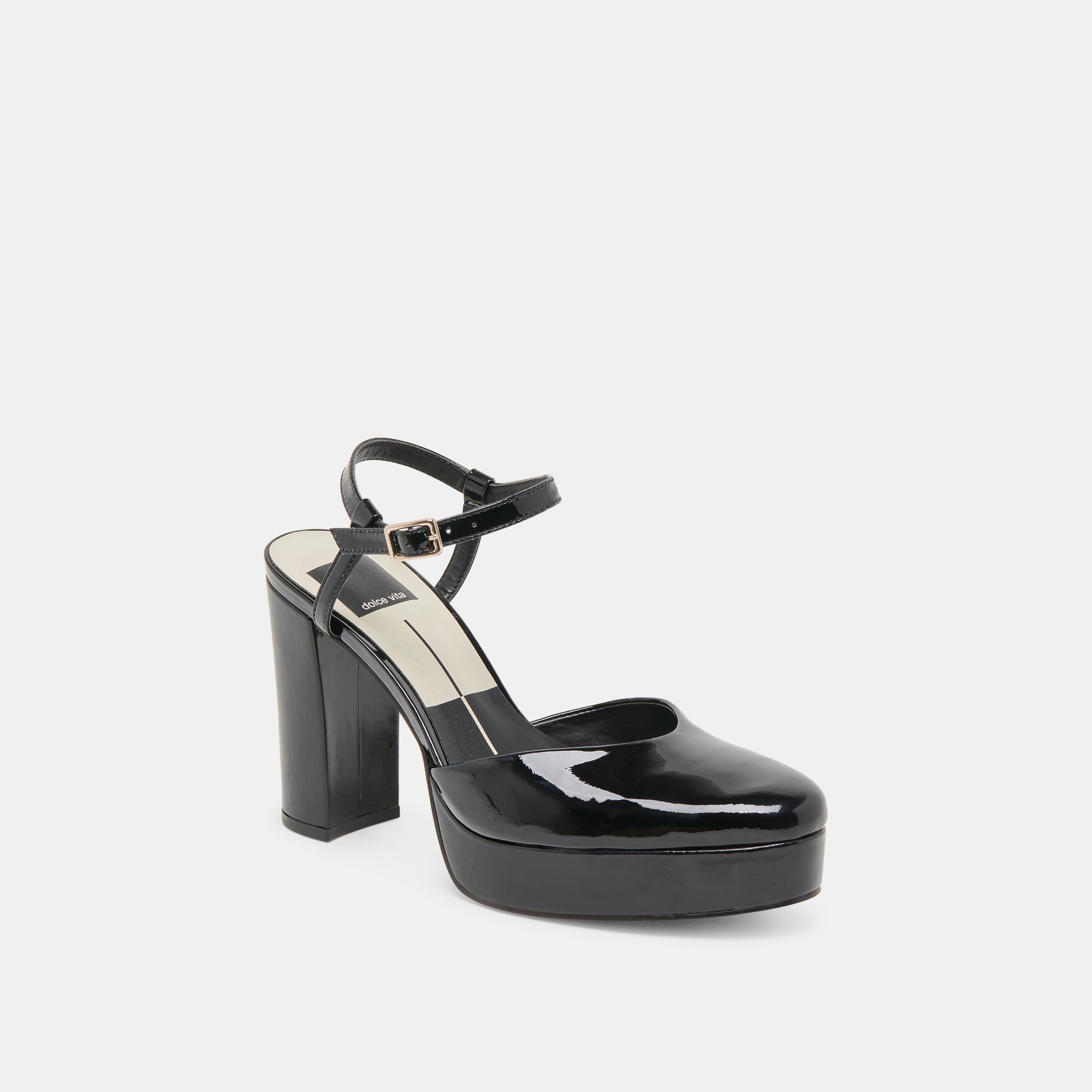 CLAUD HEELS MIDNIGHT PATENT LEATHER - re:vita