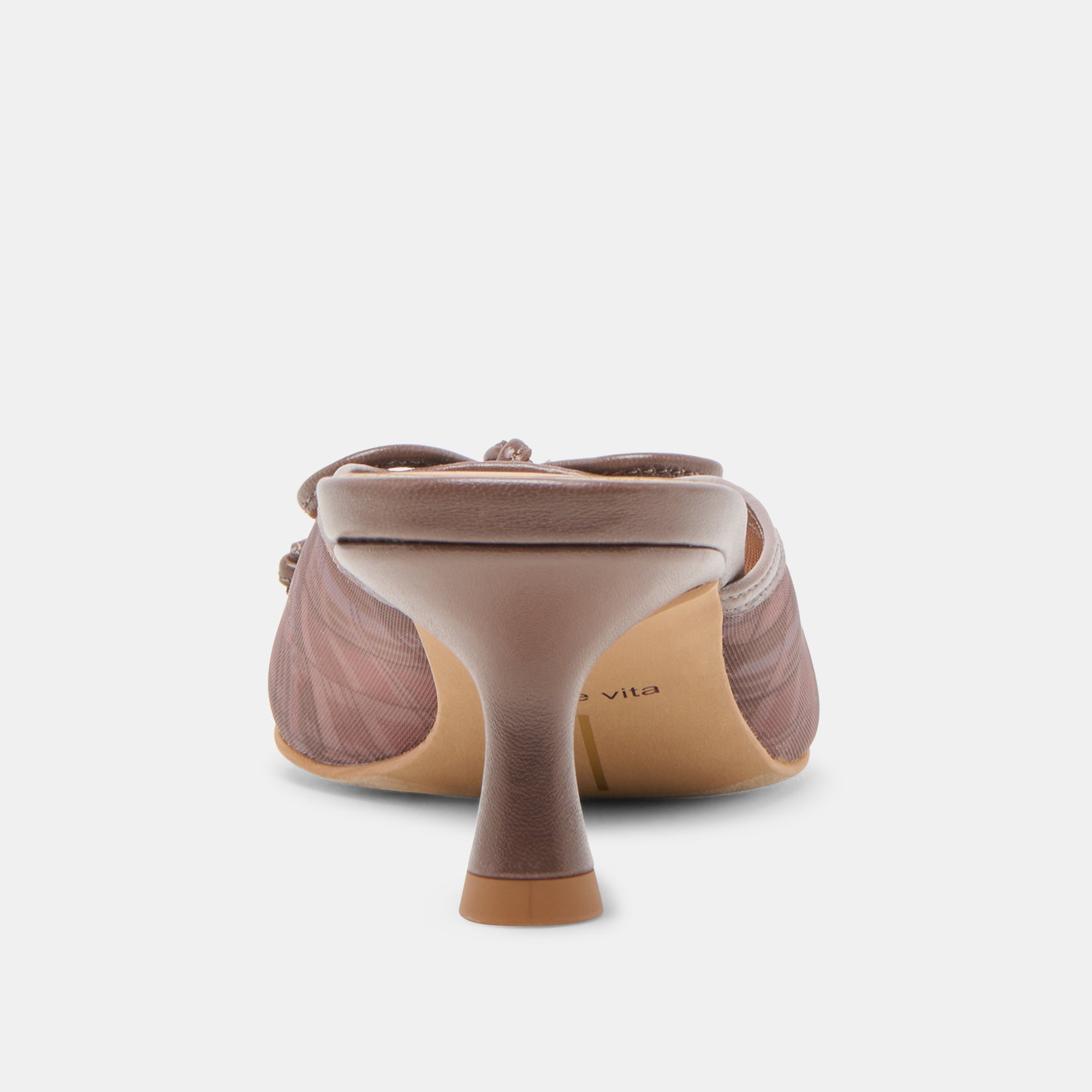 CLEO HEELS COGNAC PLAID MESH