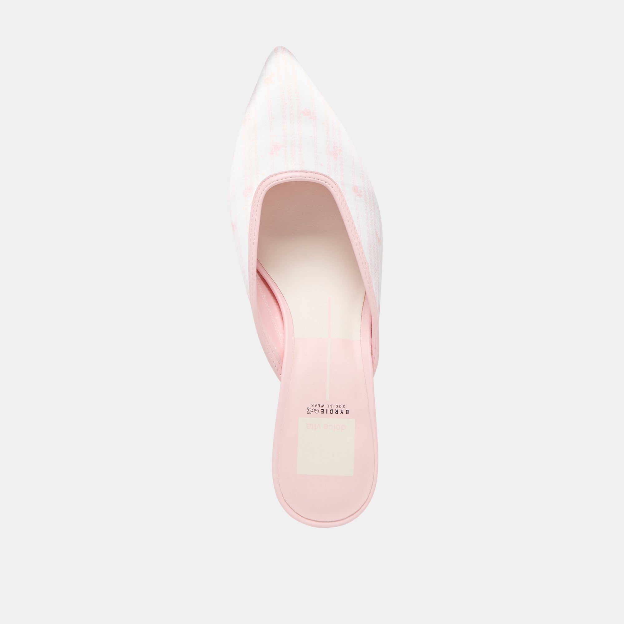 CLEO X BYRDIE GOLF HEELS PINK FLORAL SATIN