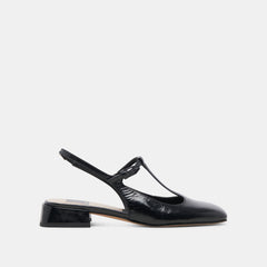 DEIDRA FLATS MIDNIGHT CRINKLE PATENT LEATHER - re:vita