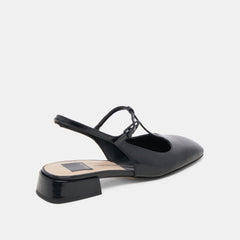 DEIDRA FLATS MIDNIGHT CRINKLE PATENT LEATHER - re:vita