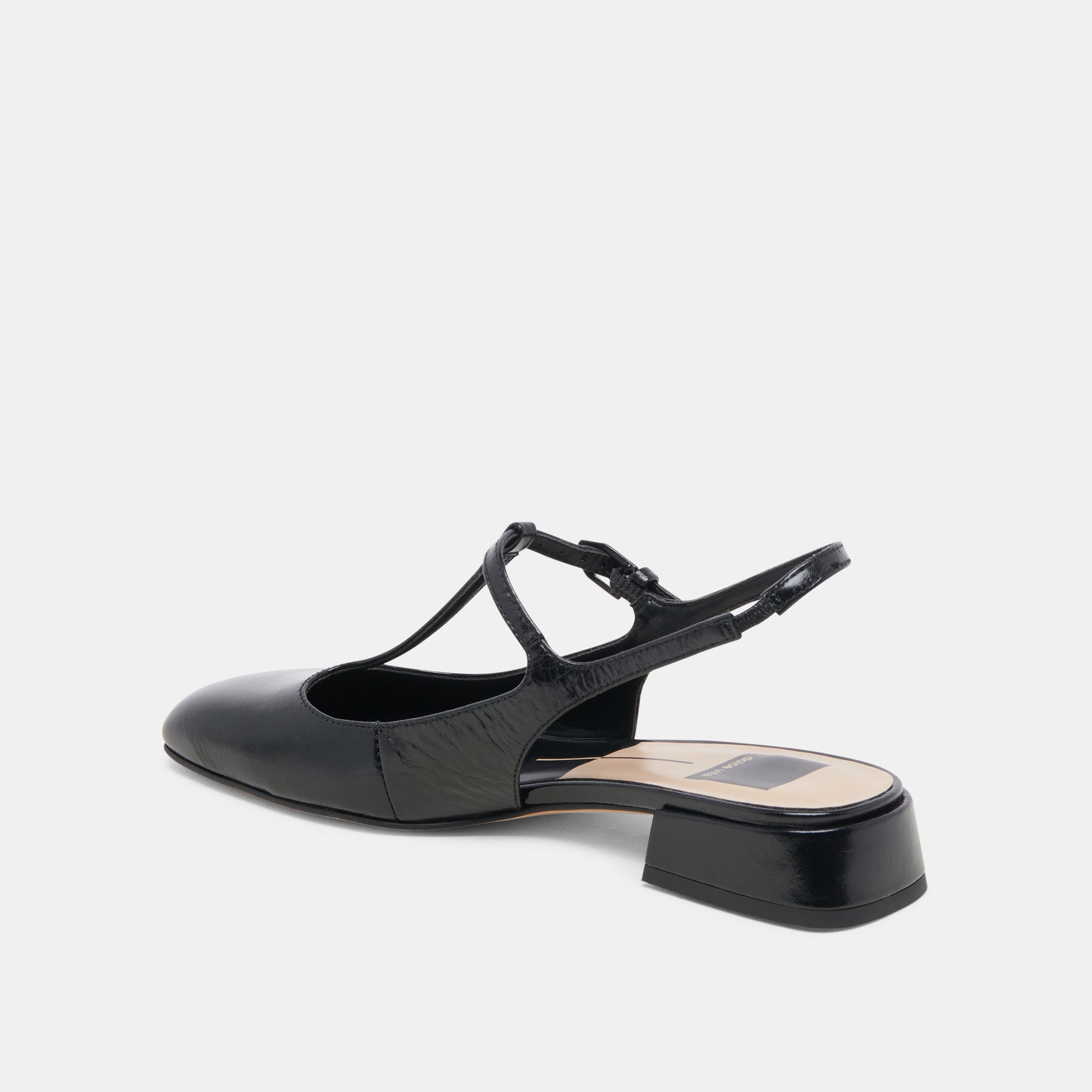 DEIDRA FLATS MIDNIGHT CRINKLE PATENT LEATHER - re:vita