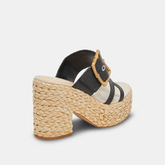 EDWINA HEELS ONYX RAFFIA - re:vita