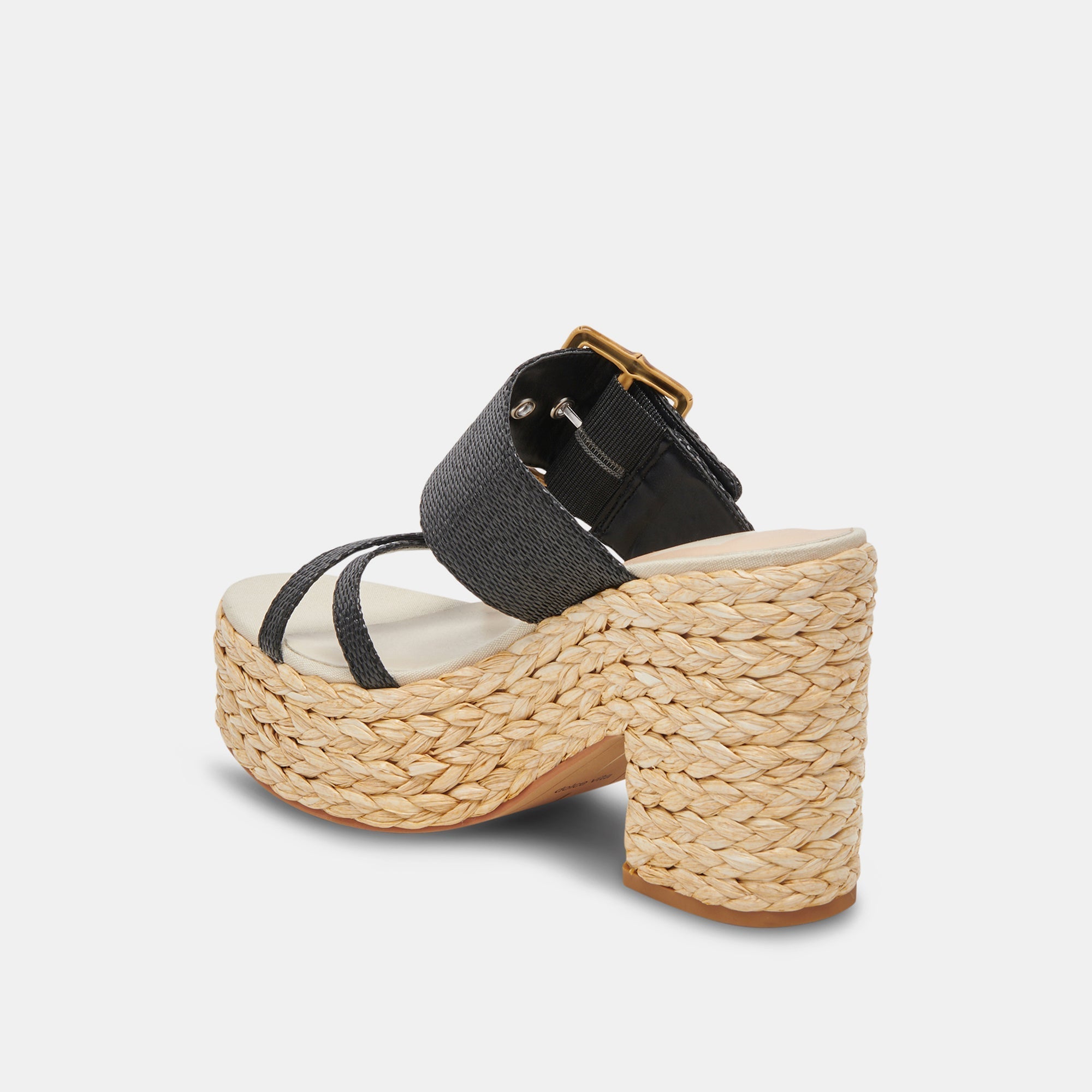 EDWINA HEELS ONYX RAFFIA - re:vita