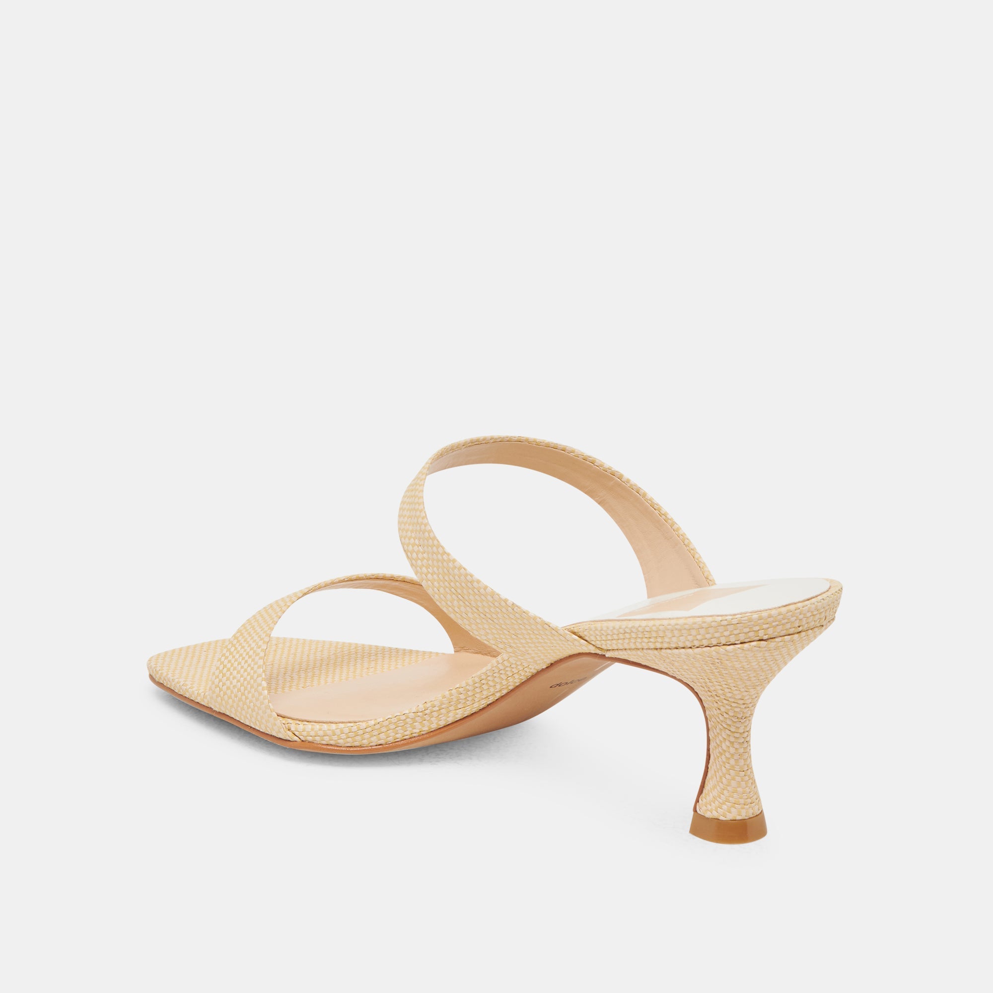 GENORA WIDE HEELS LT NATURAL WOVEN RAFFIA