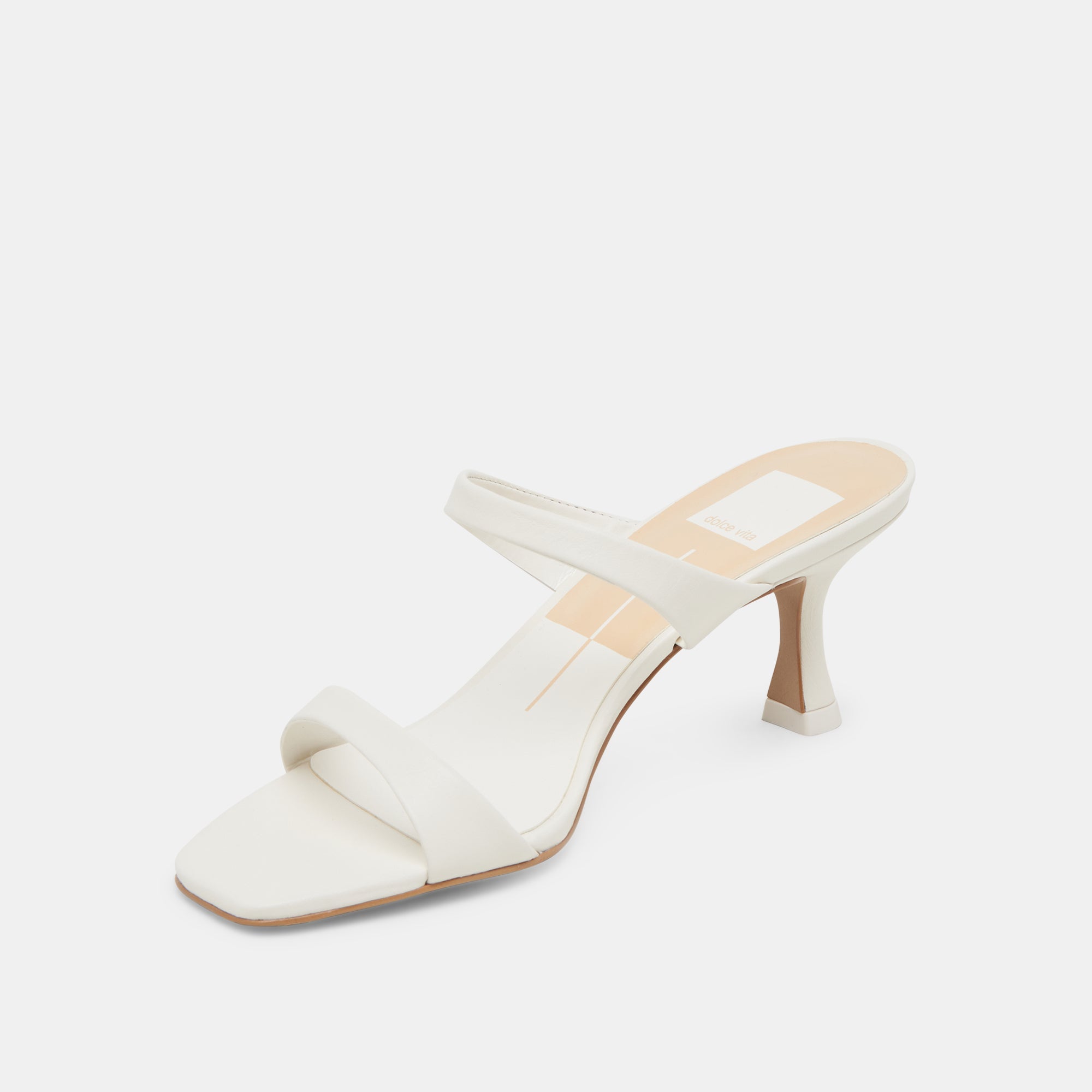 GENORA WIDE HEELS WHITE LEATHER