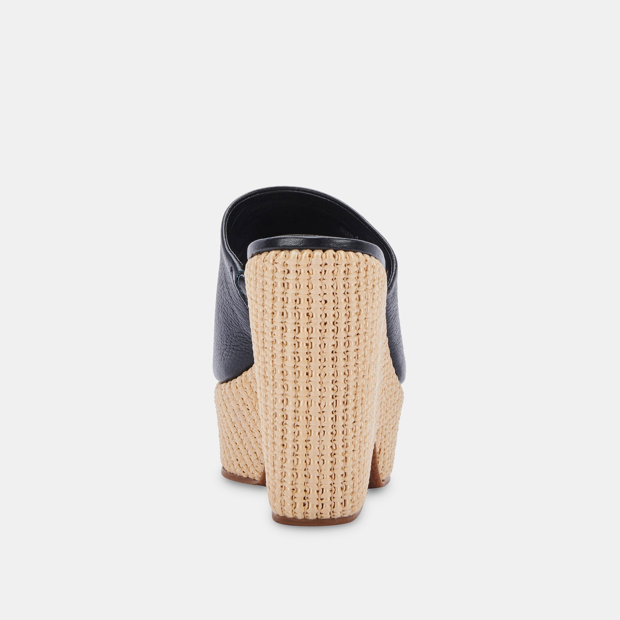 GILMA WEDGES BLACK LEATHER - re:vita