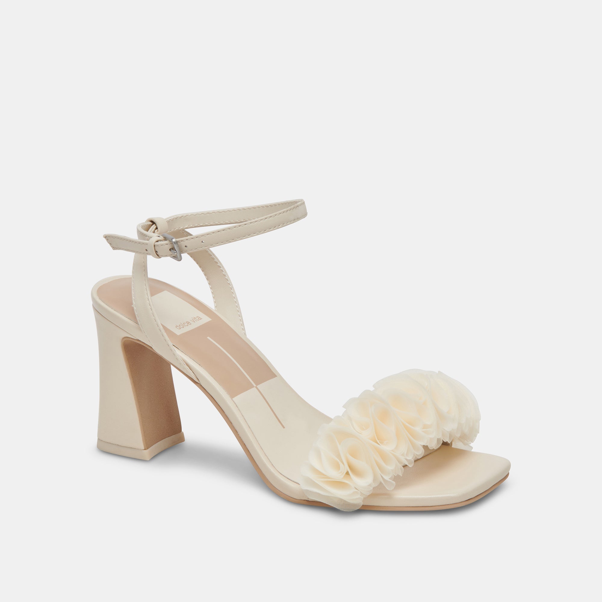 IESHA HEELS IVORY LEATHER - re:vita