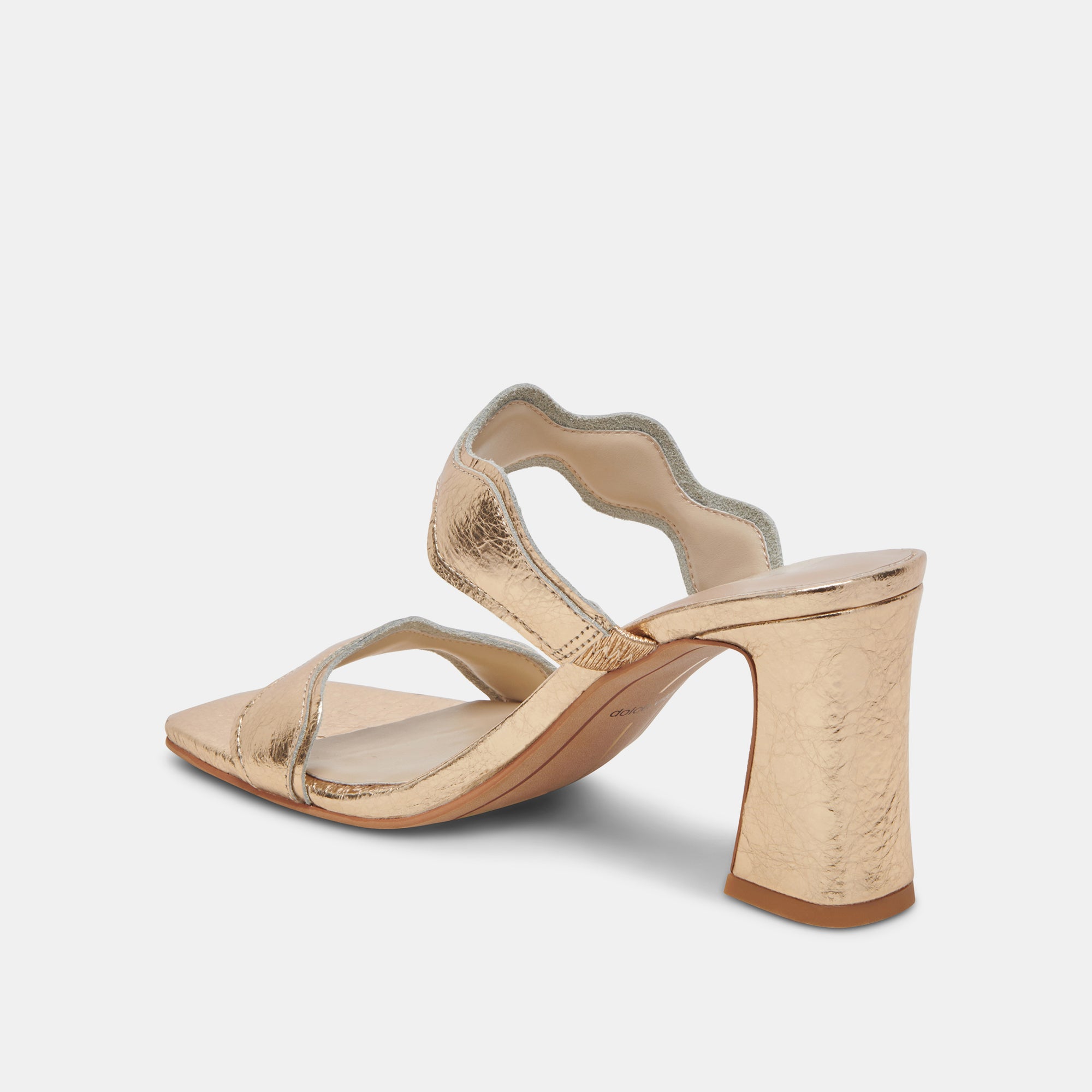 ILVA HEELS GOLD DISTRESSED LEATHER - re:vita