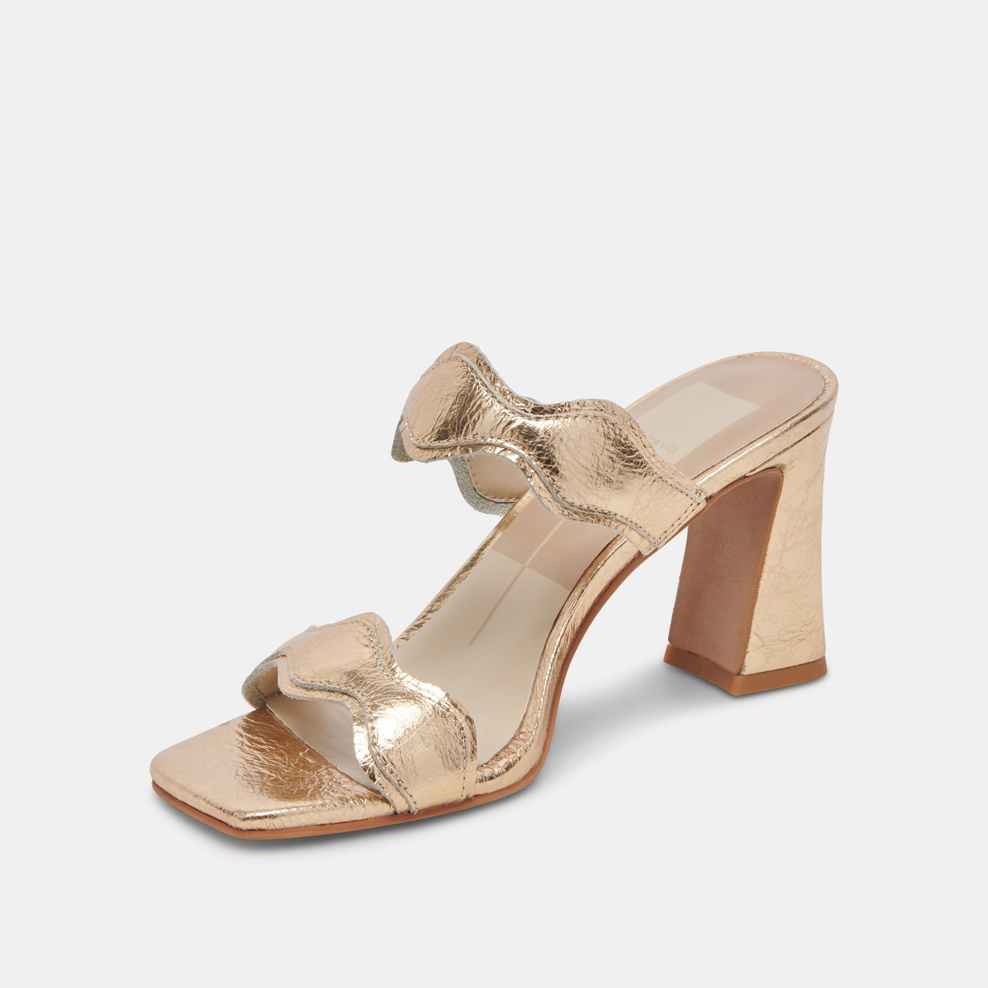ILVA HEELS GOLD DISTRESSED LEATHER - re:vita