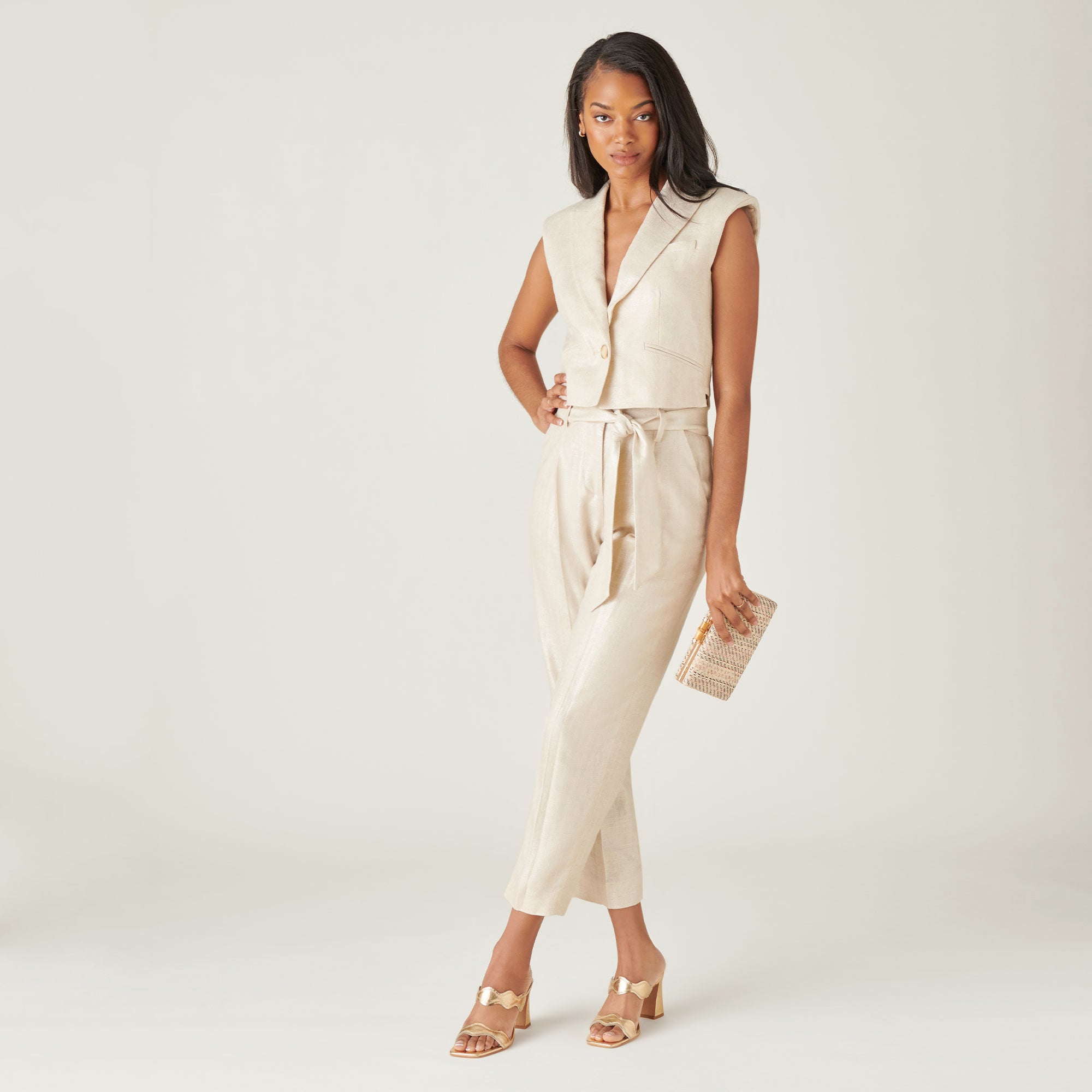 ILVA HEELS GOLD DISTRESSED LEATHER - re:vita