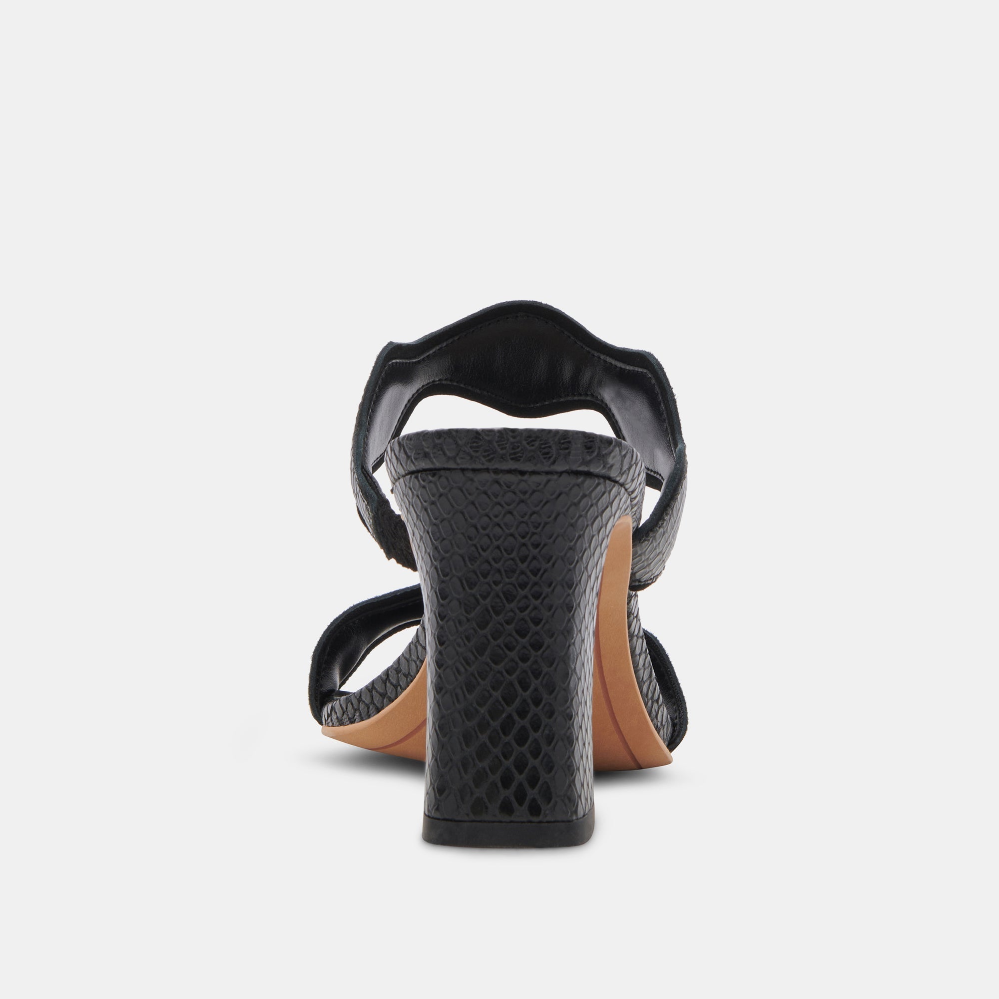 ILVA WIDE HEELS ONYX EMBOSSED LEATHER - re:vita