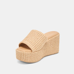 JOCLYN WEDGES LT NATURAL RAFFIA