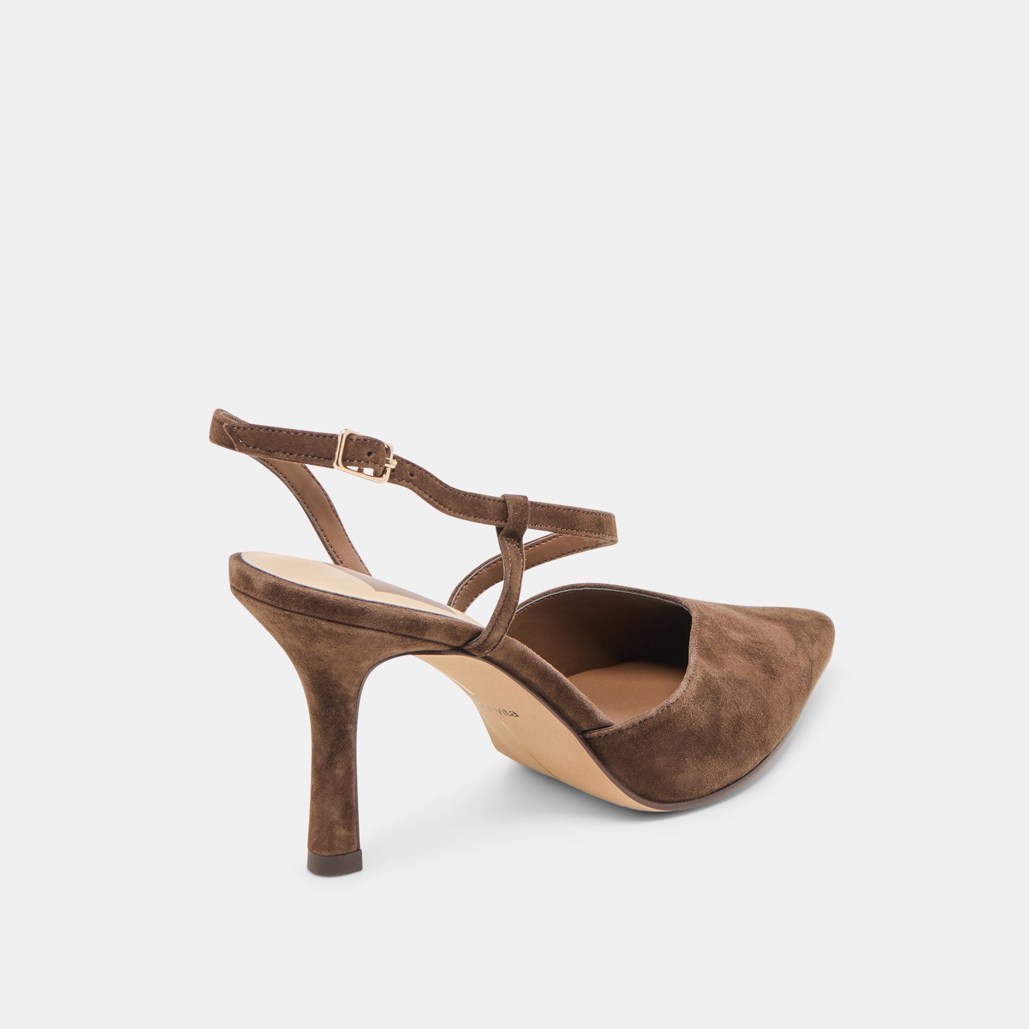 KAMRA HEELS DK BROWN SUEDE