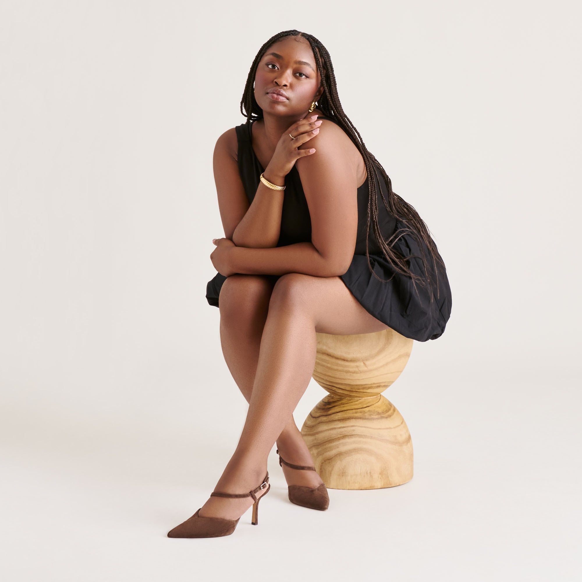 KAMRA HEELS DK BROWN SUEDE