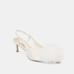 KAMY HEELS TRUE WHITE SATIN