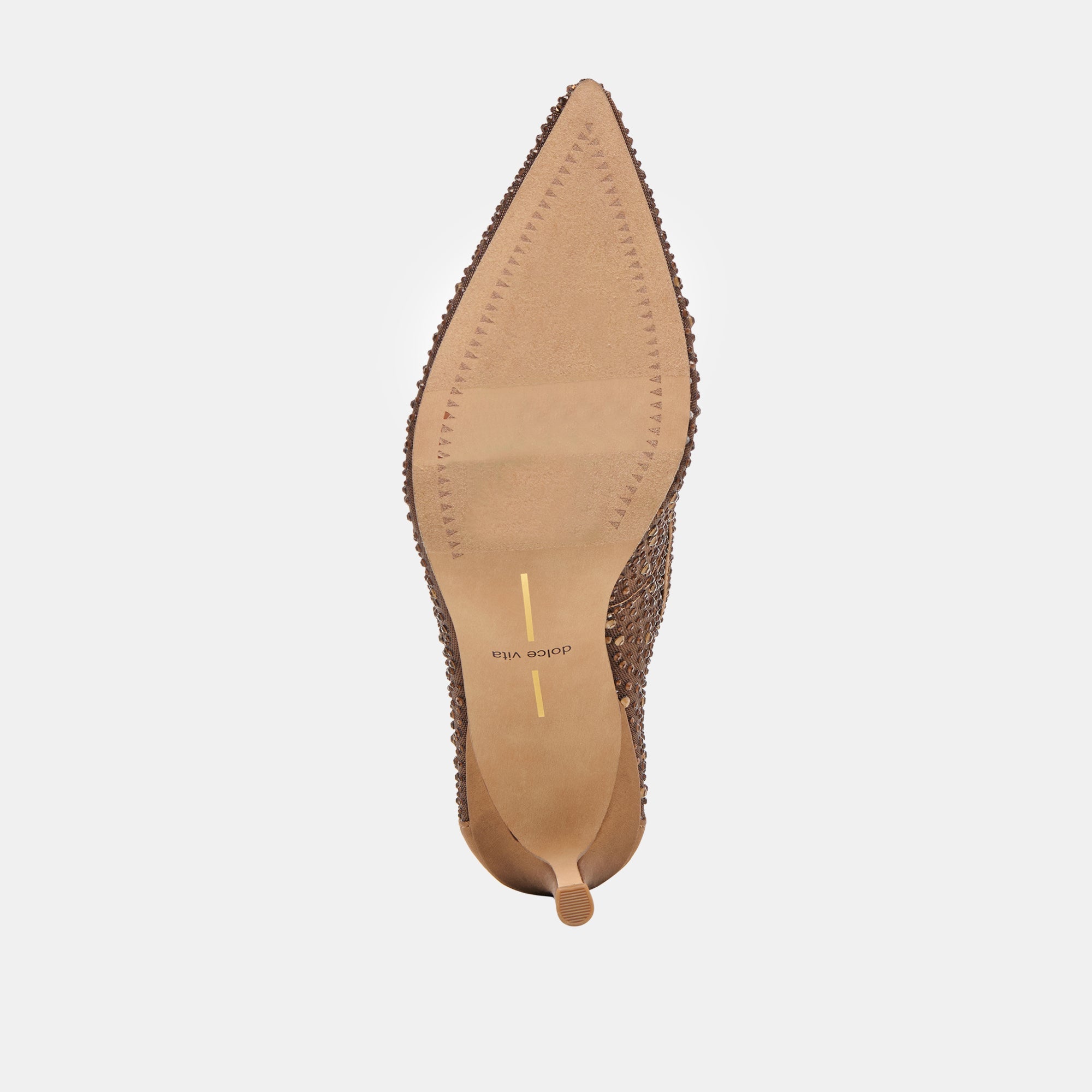 KASHE CRYSTAL HEELS MID BROWN MESH