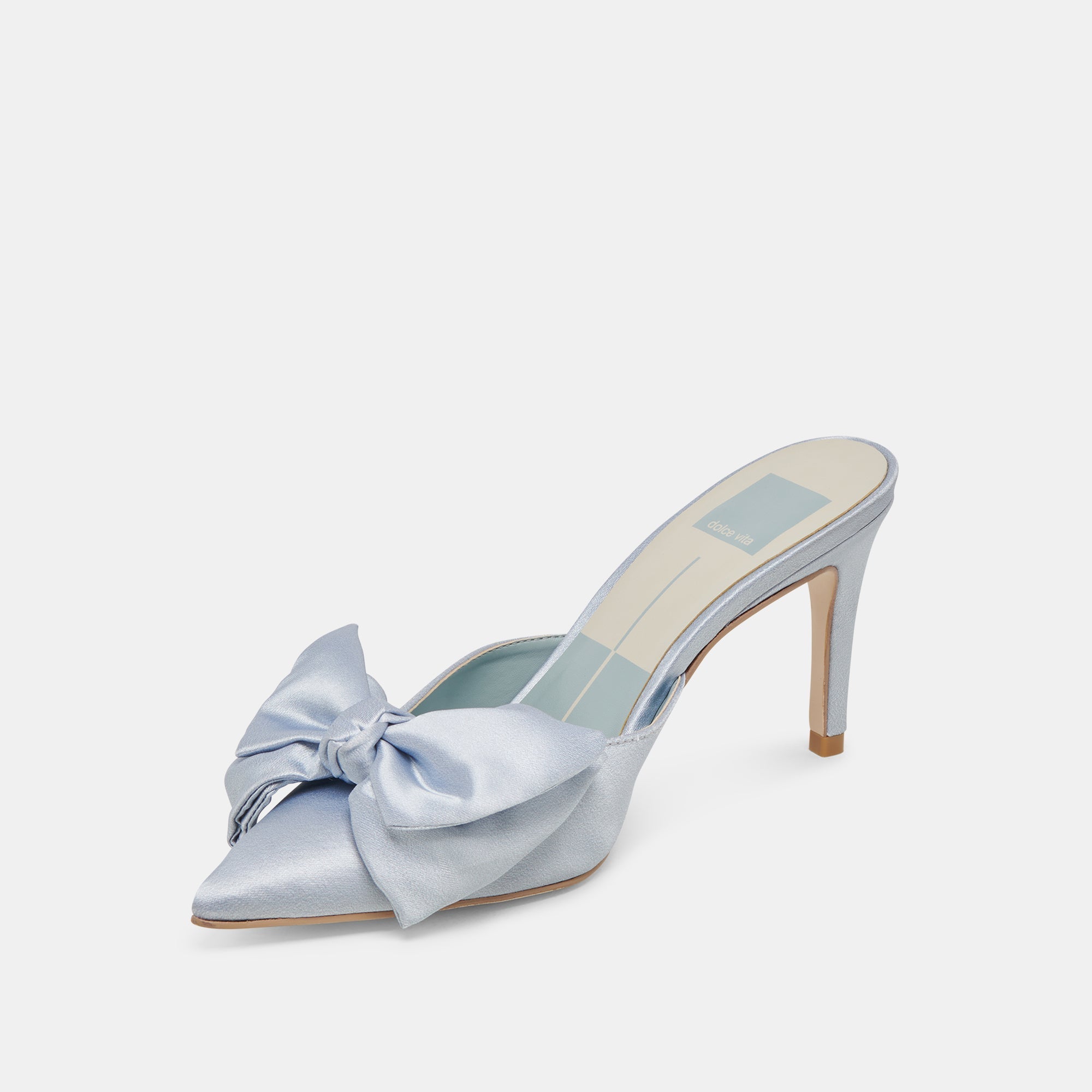 KAYLI HEELS LIGHT BLUE SATIN - re:vita