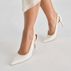 KELSON PEARL HEELS TRUE WHITE LEATHER