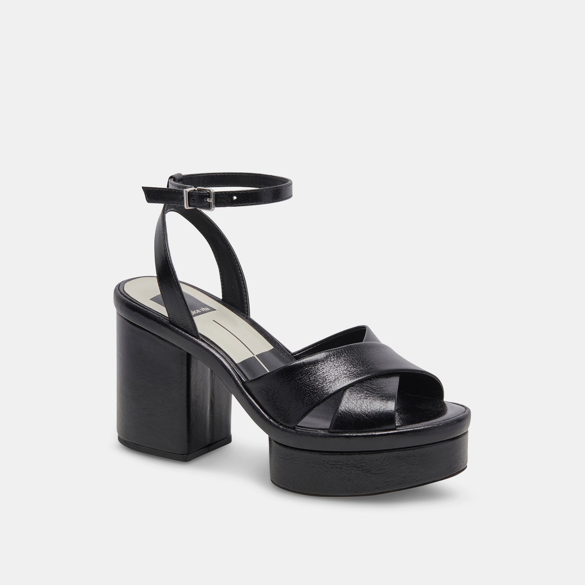 LAISHA HEELS MIDNIGHT CRINKLE PATENT - re:vita