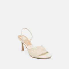 LARRA HEELS WHITE CROCHET