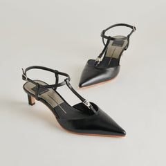 LAVON HEELS BLACK LEATHER - re:vita
