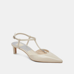 LAVON HEELS WHITE LEATHER