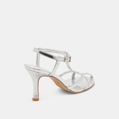 LIANE HEELS SILVER DISTRESSED LEATHER - re:vita