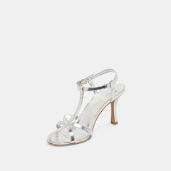 LIANE HEELS SILVER DISTRESSED LEATHER - re:vita