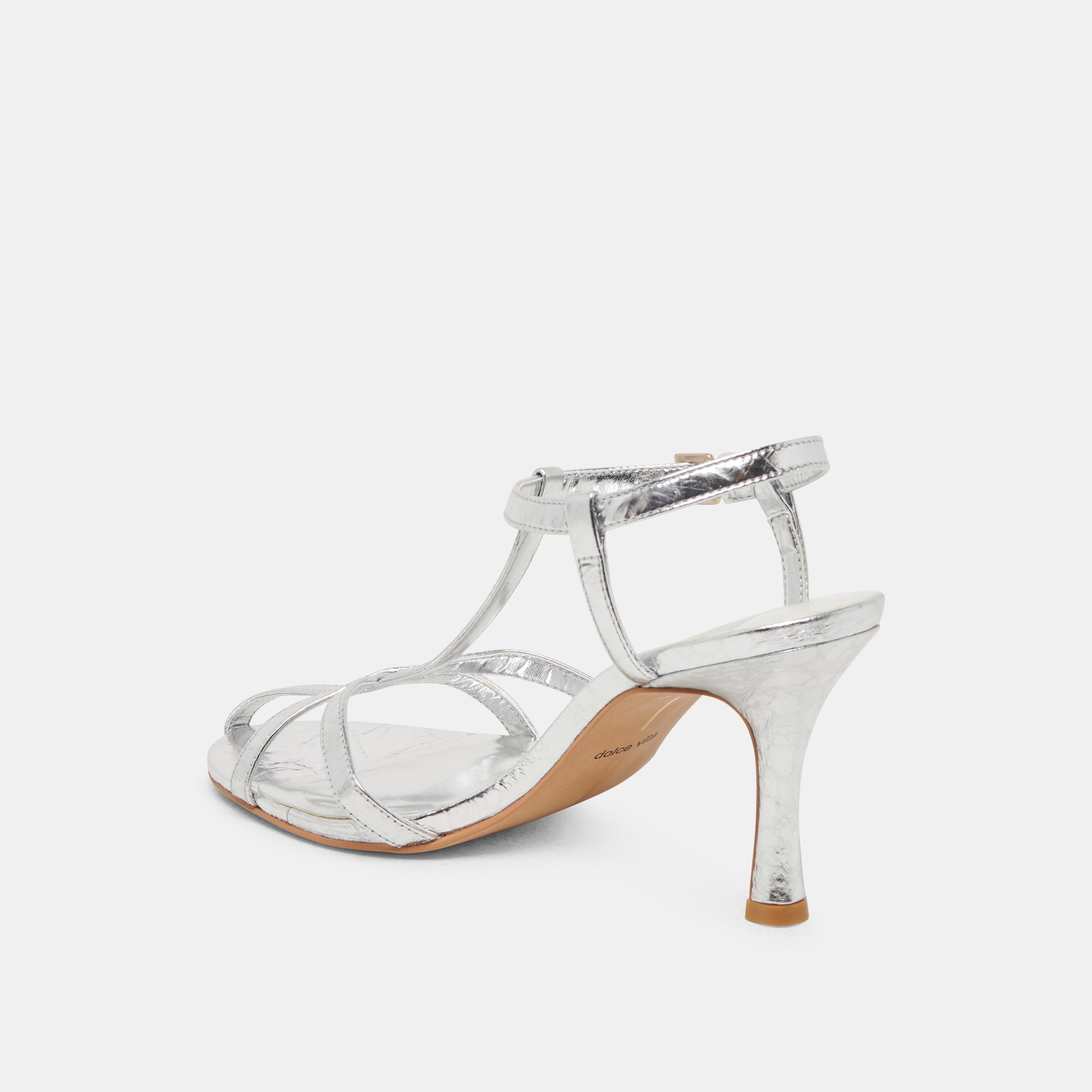 LIANE HEELS SILVER DISTRESSED LEATHER - re:vita
