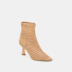 LONNI BOOTIES LIGHT TAN WOVEN LEATHER