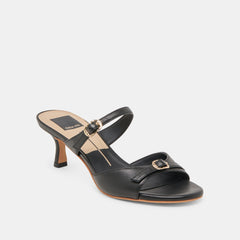 LORALI HEELS BLACK LEATHER - re:vita