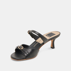 LORALI HEELS BLACK LEATHER - re:vita
