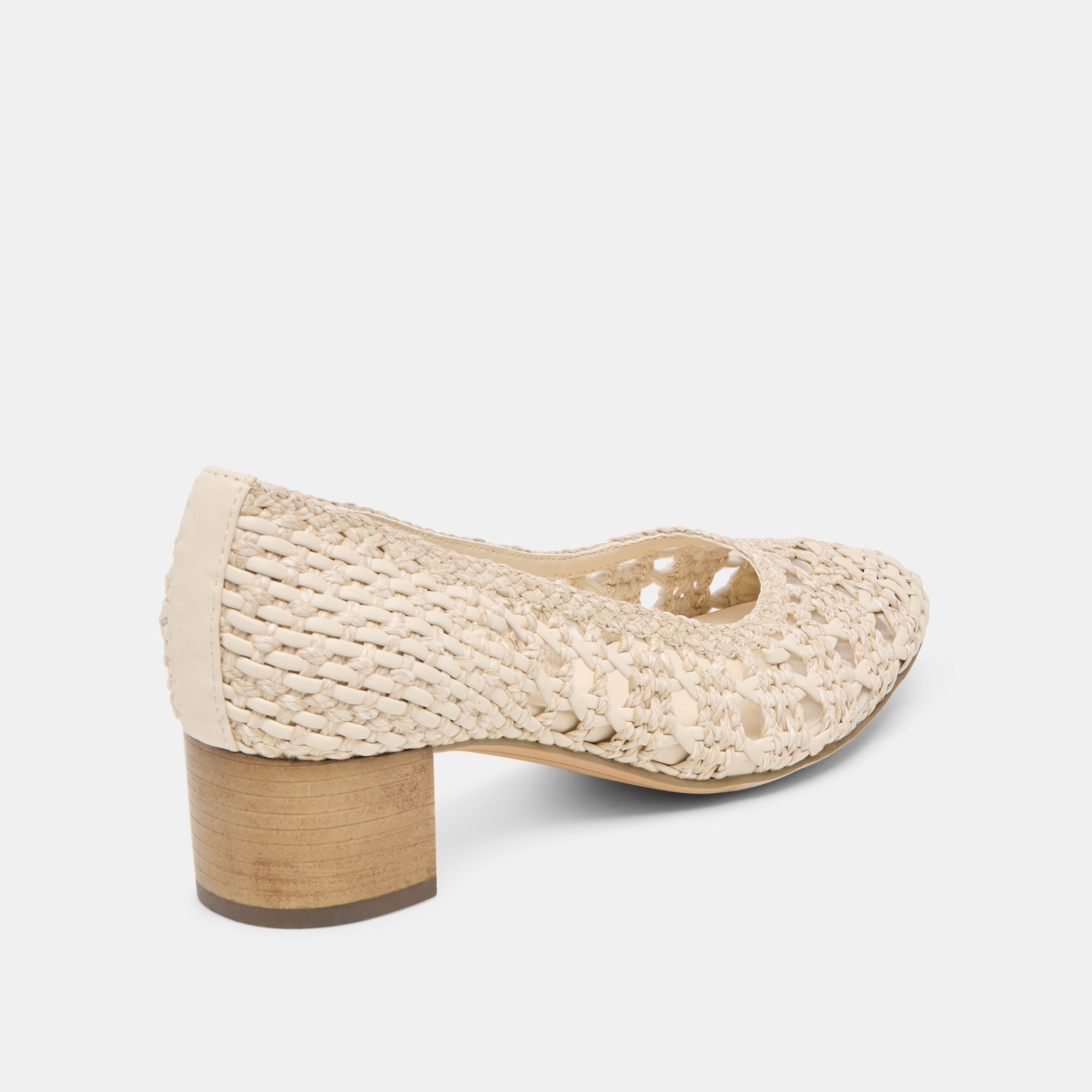 LULA HEELS IVORY MULTI WOVEN RAFFIA - re:vita