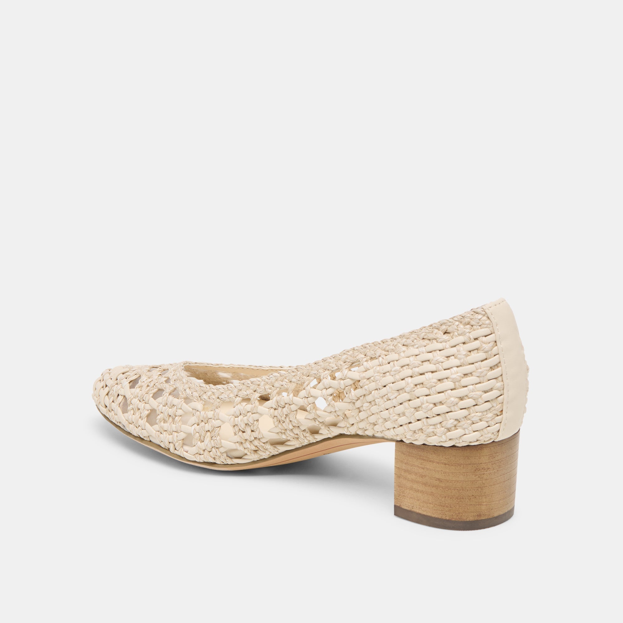 LULA HEELS IVORY MULTI WOVEN RAFFIA - re:vita