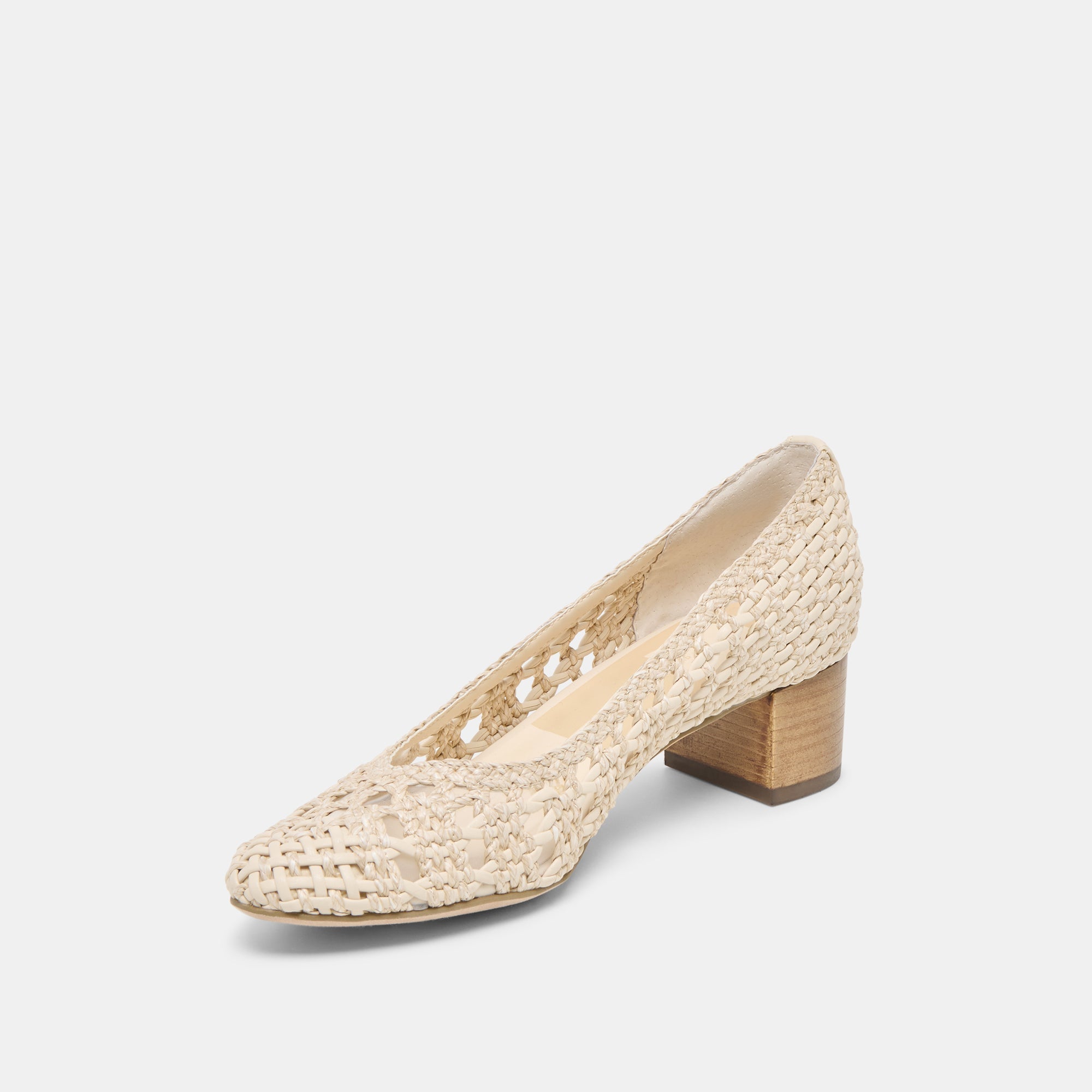 LULA HEELS IVORY MULTI WOVEN RAFFIA - re:vita