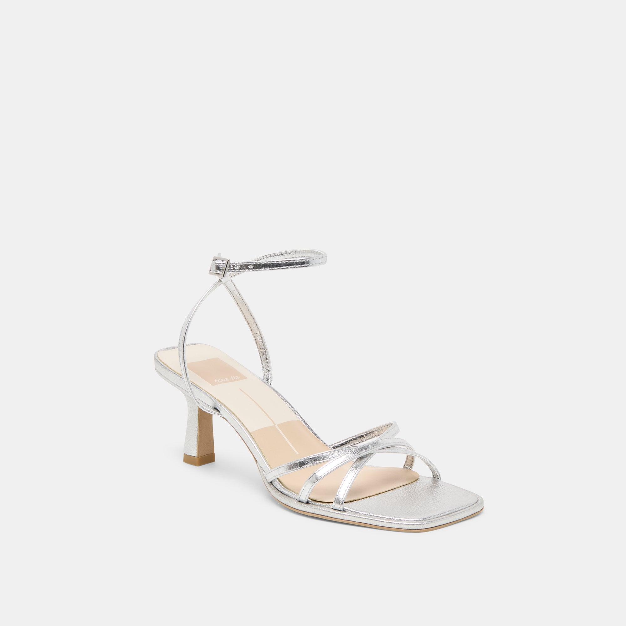 MANJI HEELS SILVER METALLIC LEATHER