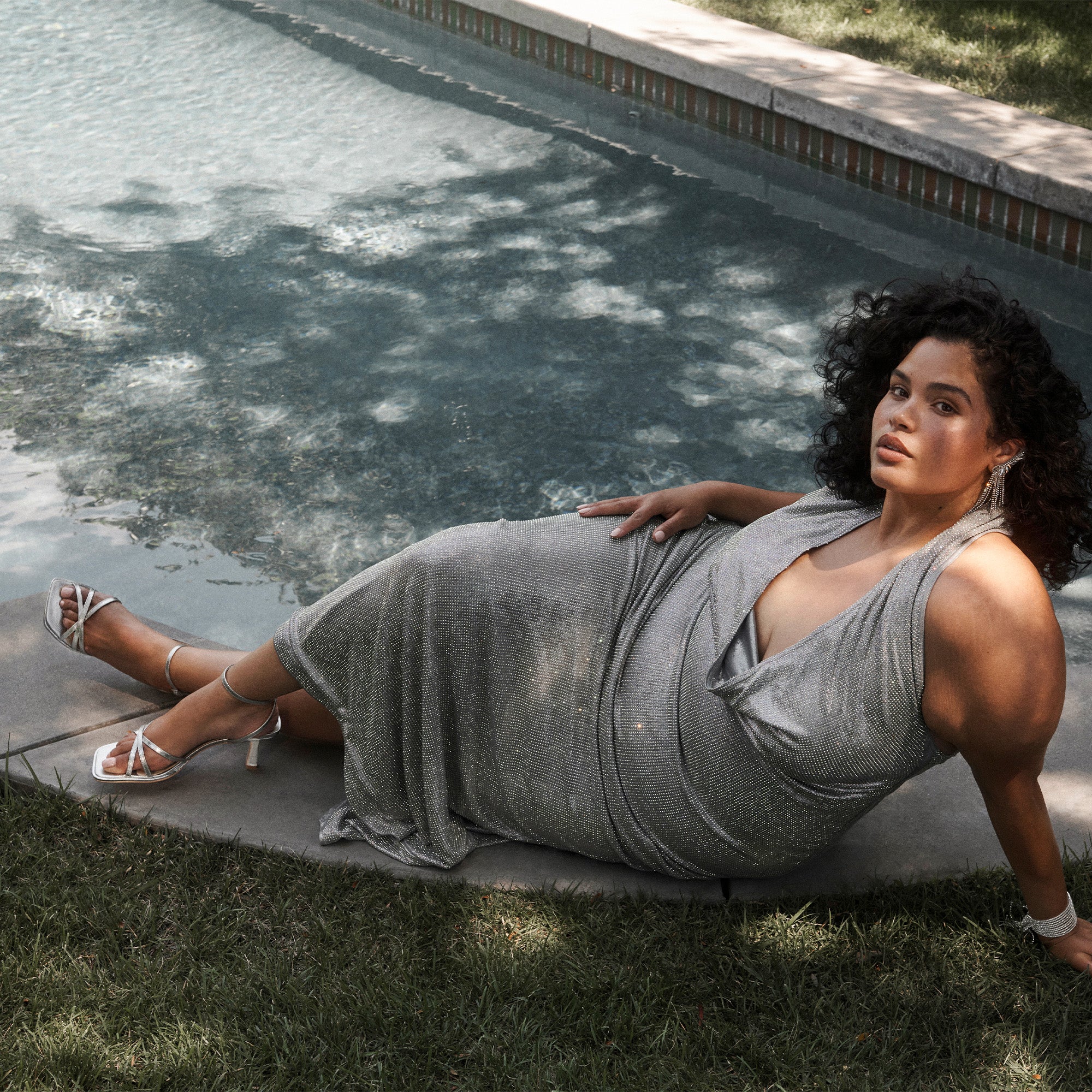 MANJI HEELS SILVER METALLIC LEATHER