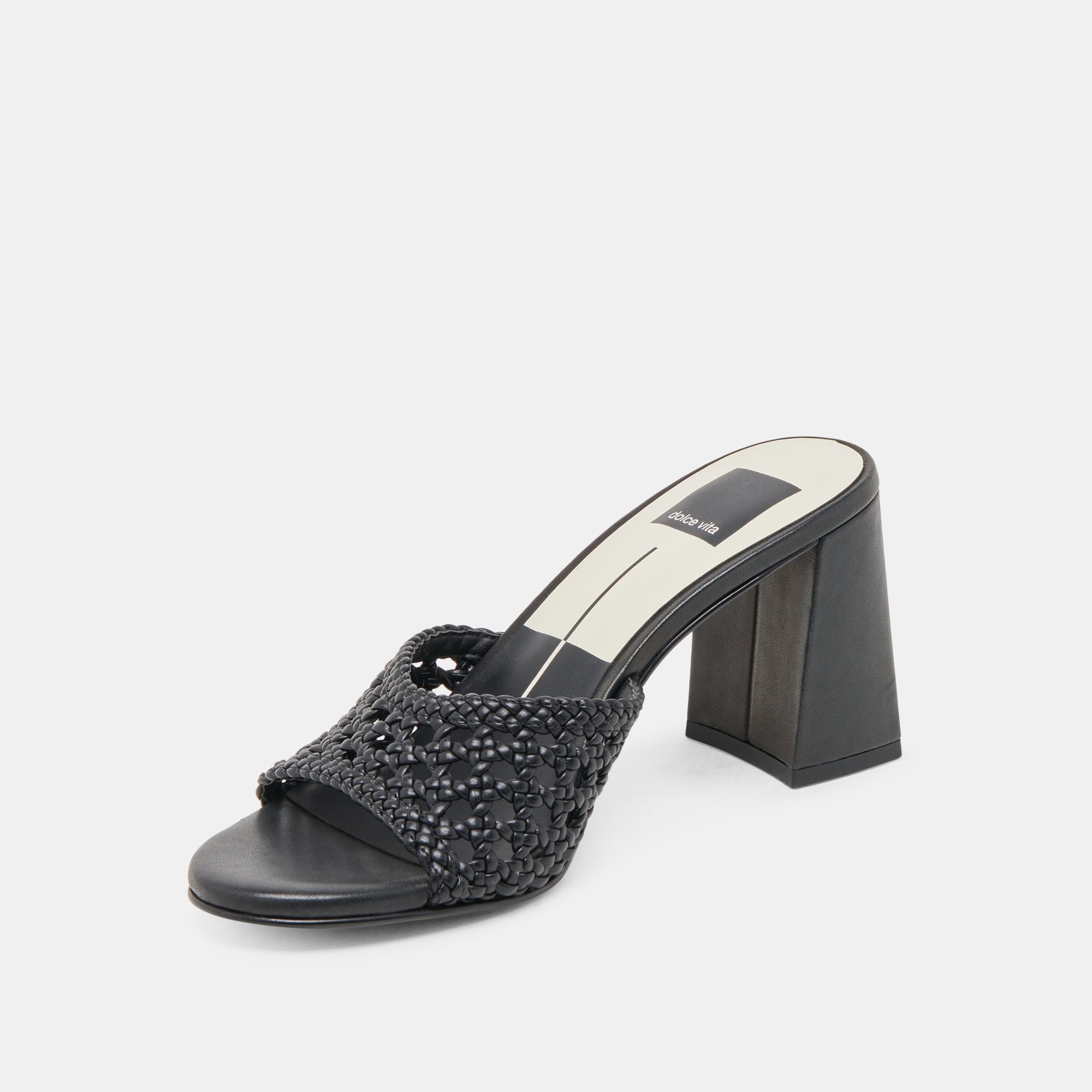 MARGOE HEELS BLACK WOVEN STELLA