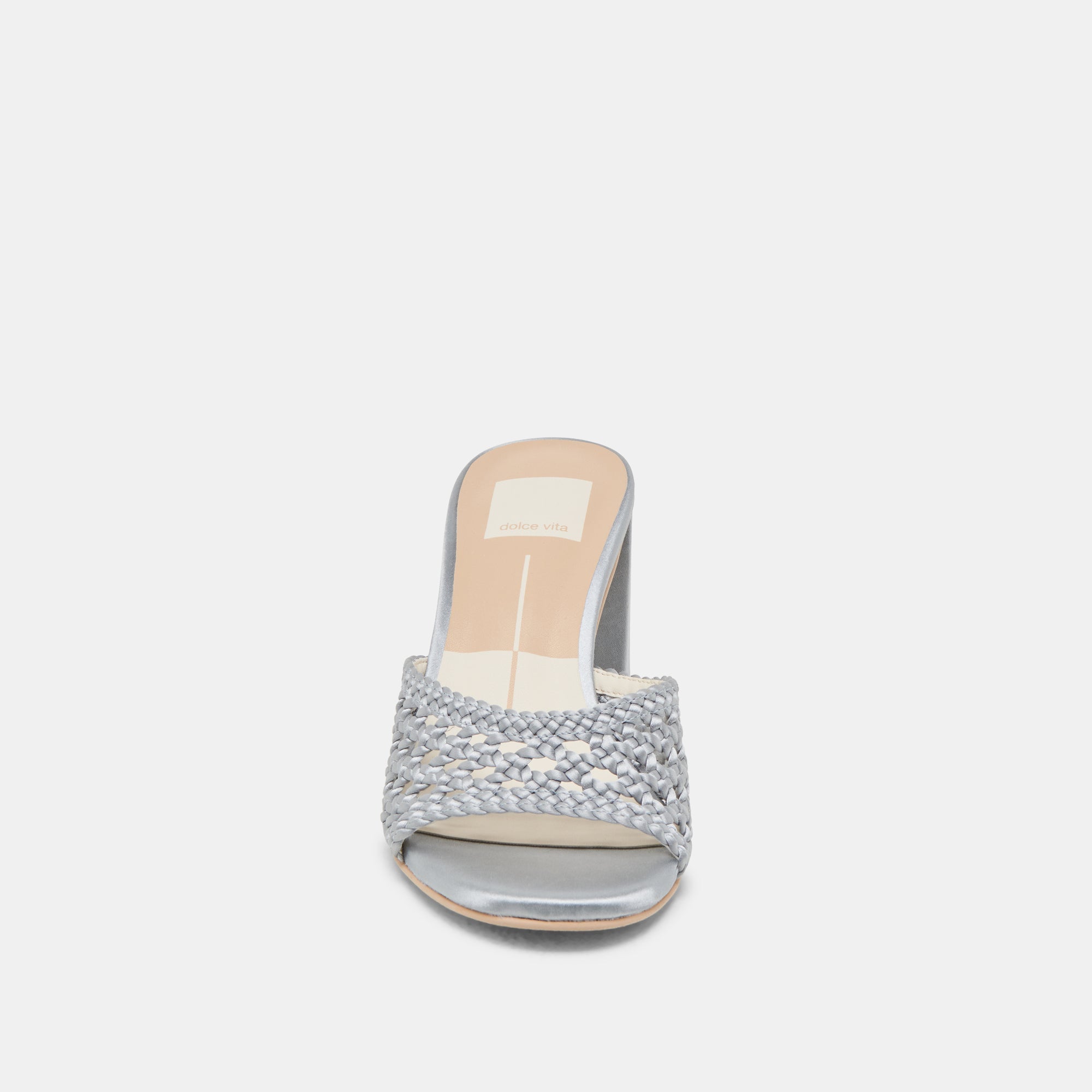 MARGOE HEELS LIGHT BLUE WOVEN SATIN