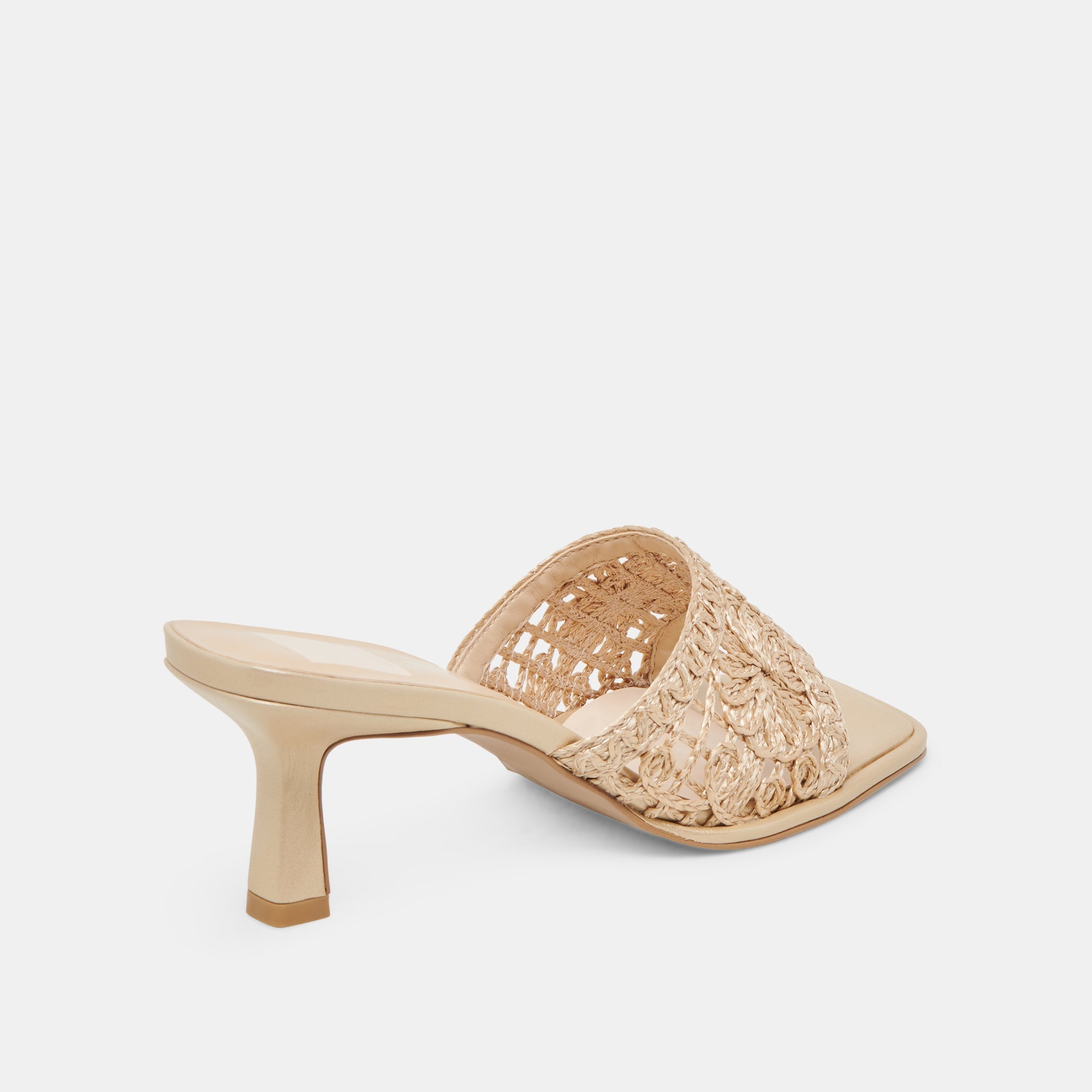 MAYLAH HEELS LIGHT GOLD MACRAME