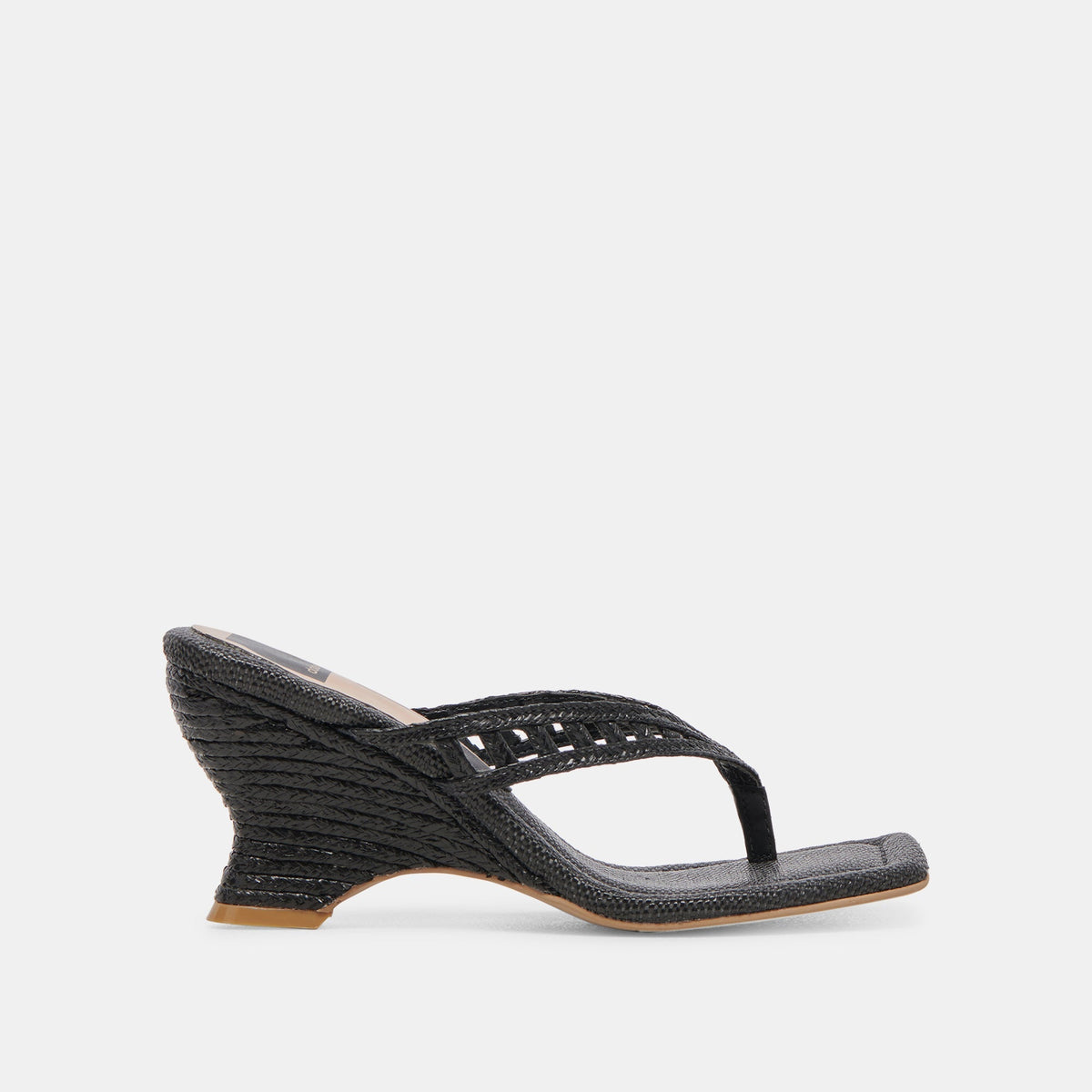 NULLAH WEDGES ONYX RAFFIA - re:vita