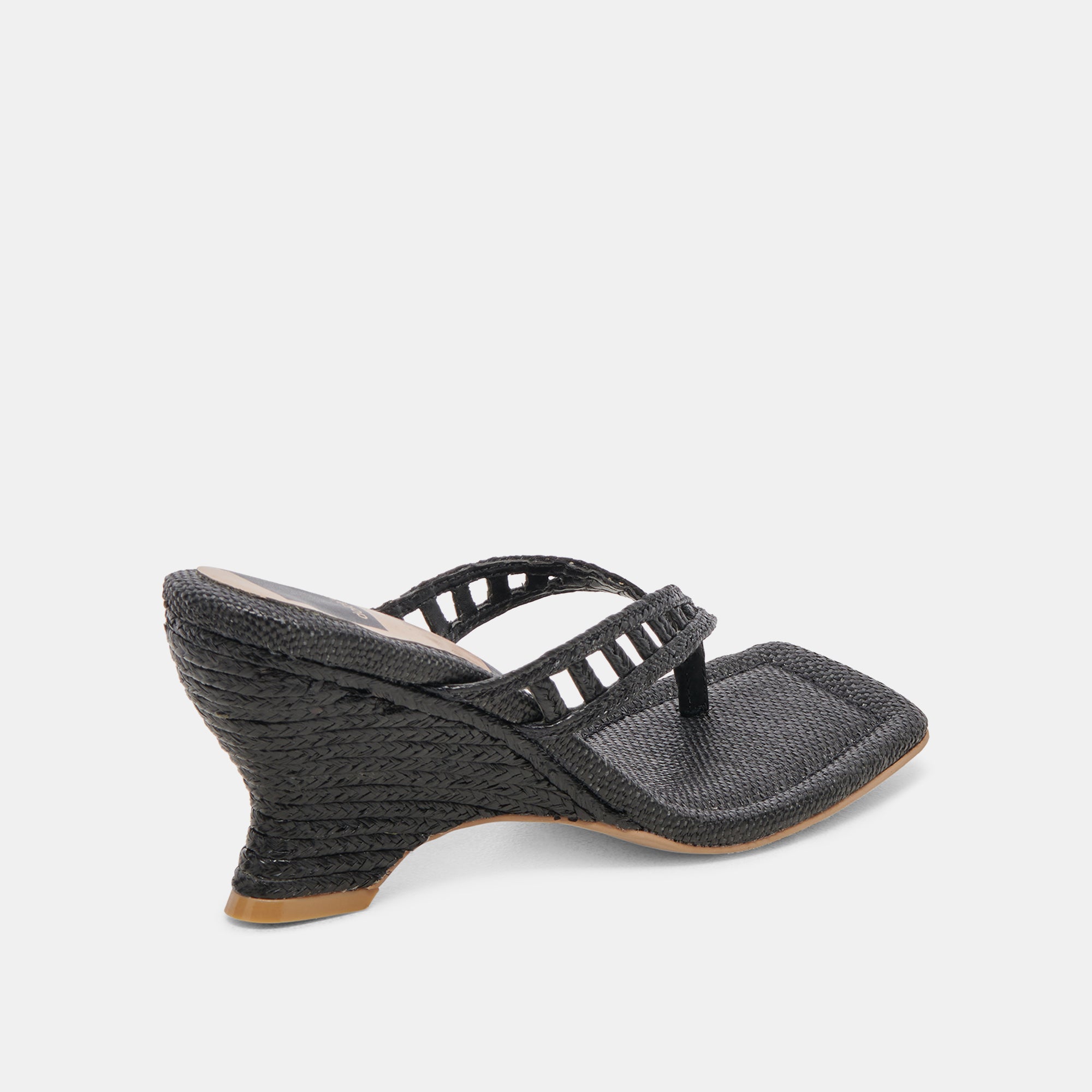 NULLAH WEDGES ONYX RAFFIA - re:vita