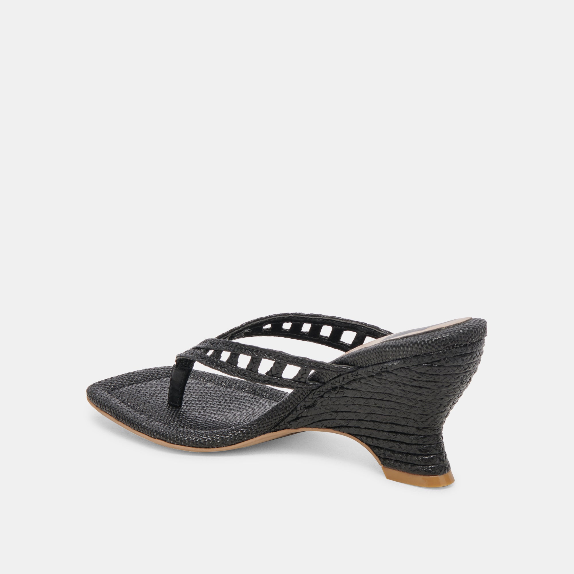 NULLAH WEDGES ONYX RAFFIA - re:vita